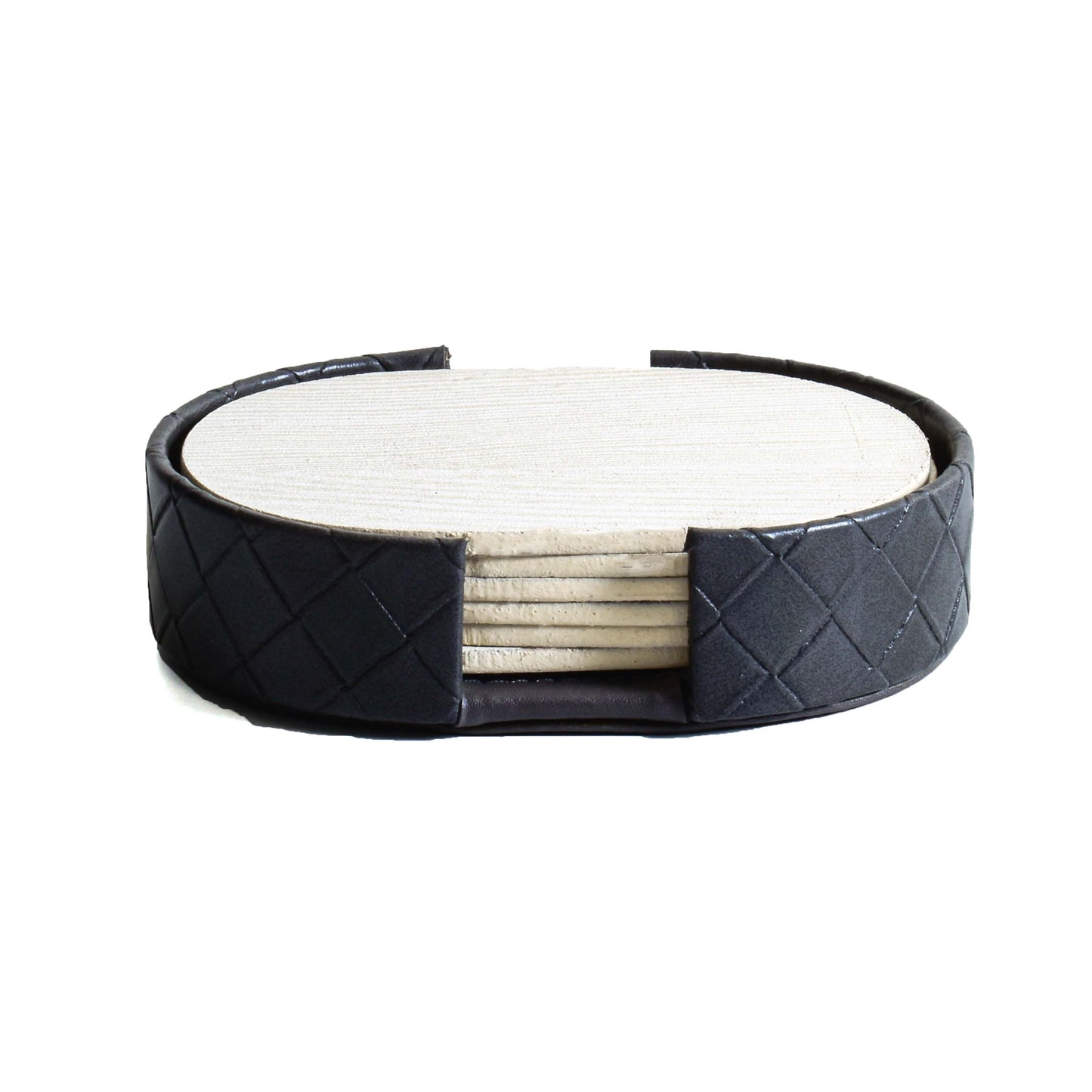 Leatherette Coasters Set of 6 | Grey | Capsule Ichkan