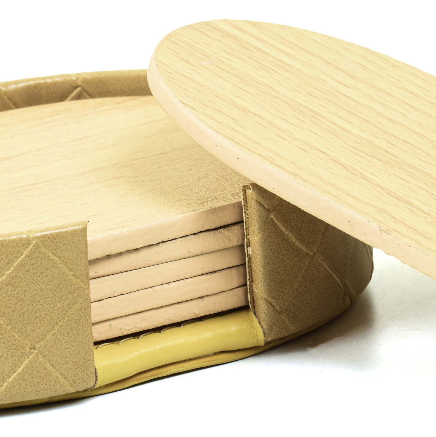 Leatherette Coasters Set of 6 | Ivory | Capsule Ichkan