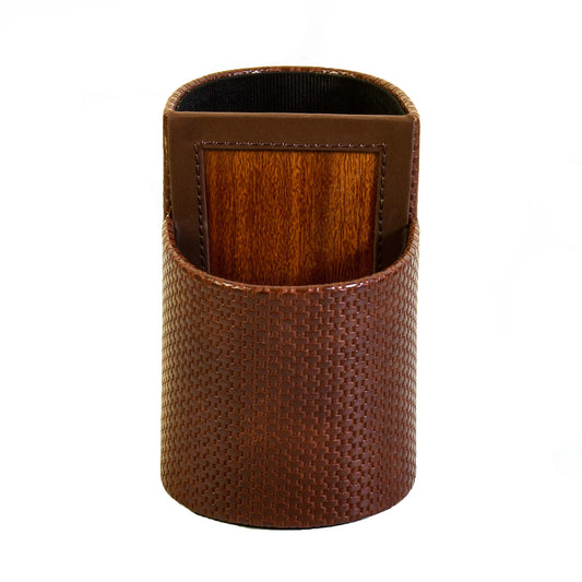 Leatherette Cutlery/Cosmetics Holder | Brown | Capsule Ichkan