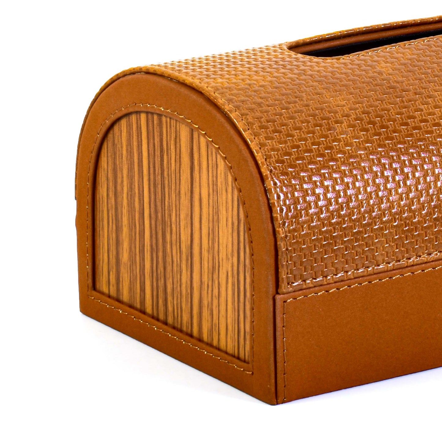 Leatherette Tissue Box Holder | Tan | Capsule Ichkan