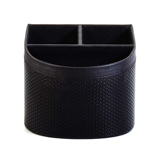 Leatherette Remote/Stationery Holder | Black | Capsule Ichkan