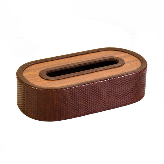 Leatherette Tissue Holder | Brown | Capsule Ichkan