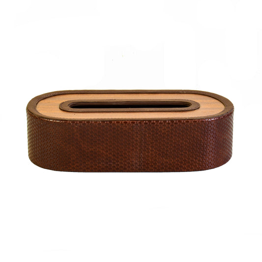 Leatherette Tissue Holder | Brown | Capsule Ichkan