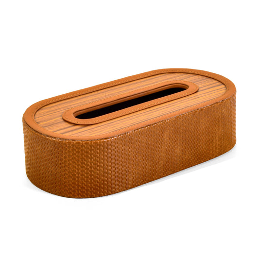 Leatherette Tissue Holder | Tan | Capsule Ichkan