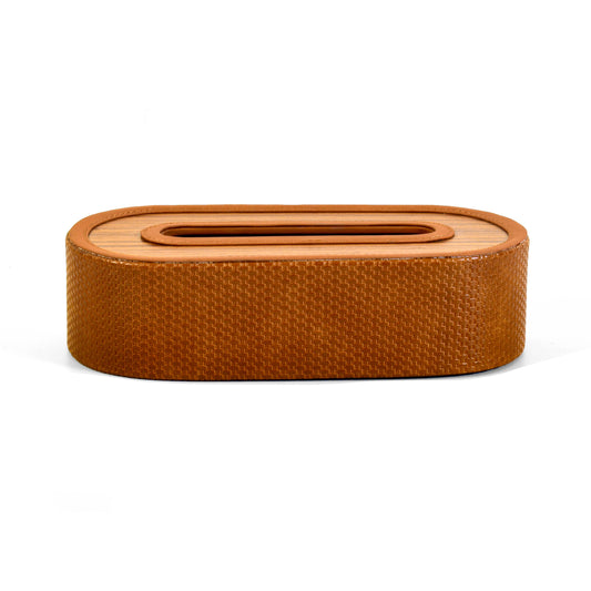 Leatherette Tissue Holder | Tan | Capsule Ichkan