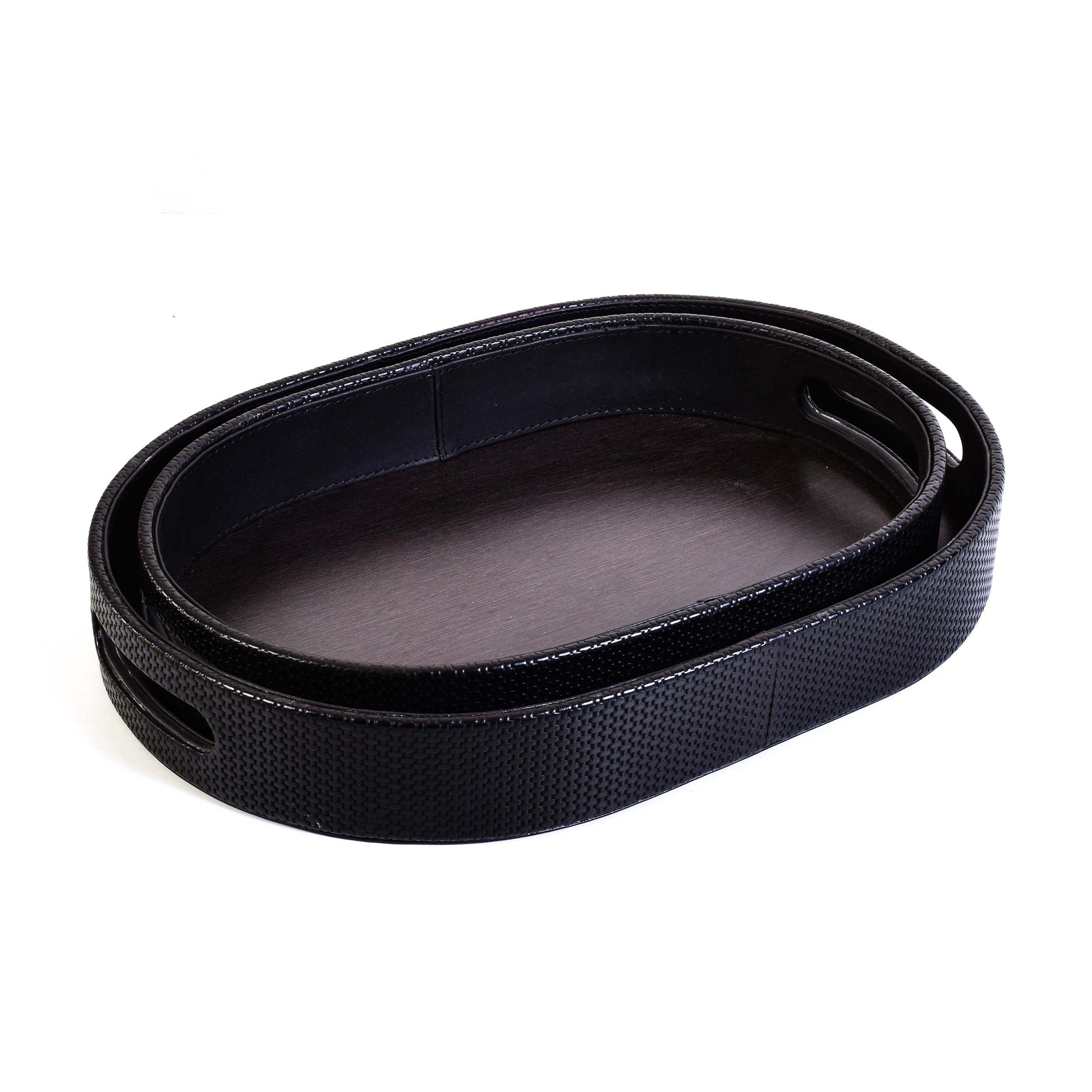 Leatherette Serving Tray Large | Black | Capsule Ichkan