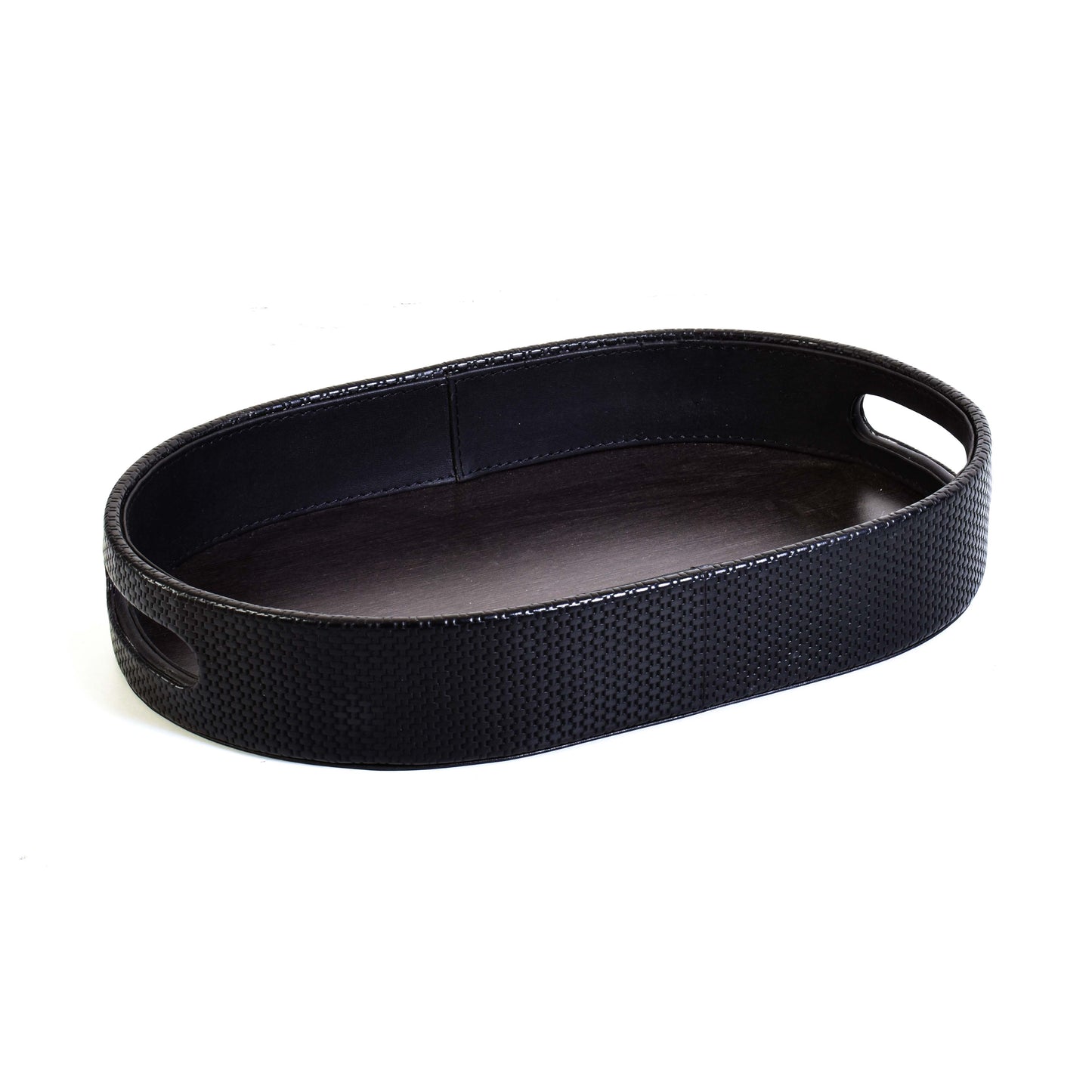 Leatherette Serving Tray Large | Black | Capsule Ichkan