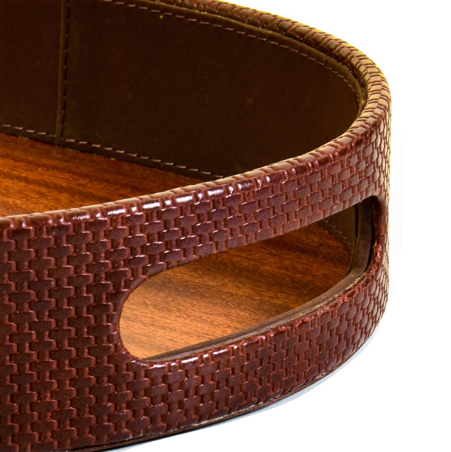 Leatherette Serving Tray Set of 2 | Brown | Capsule Ichkan