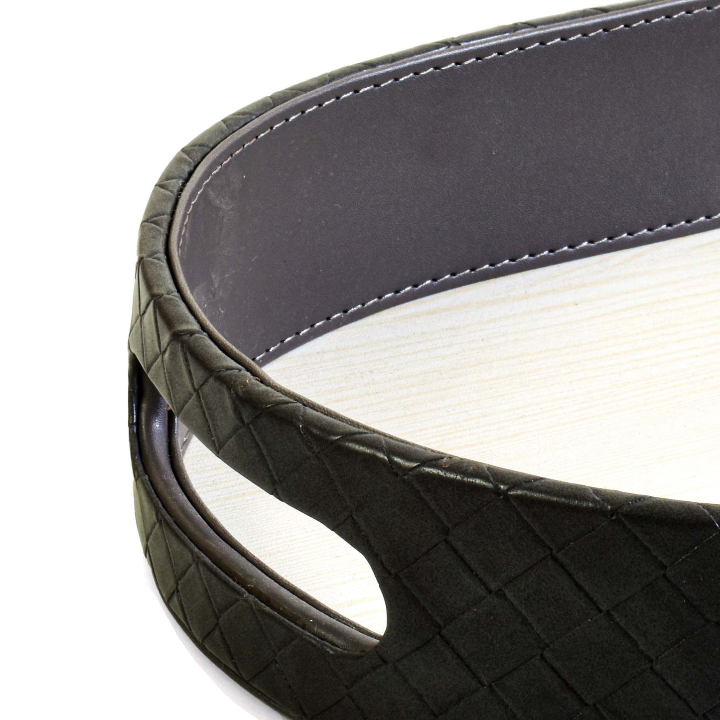 Leatherette Serving Tray Large | Grey | Capsule Ichkan
