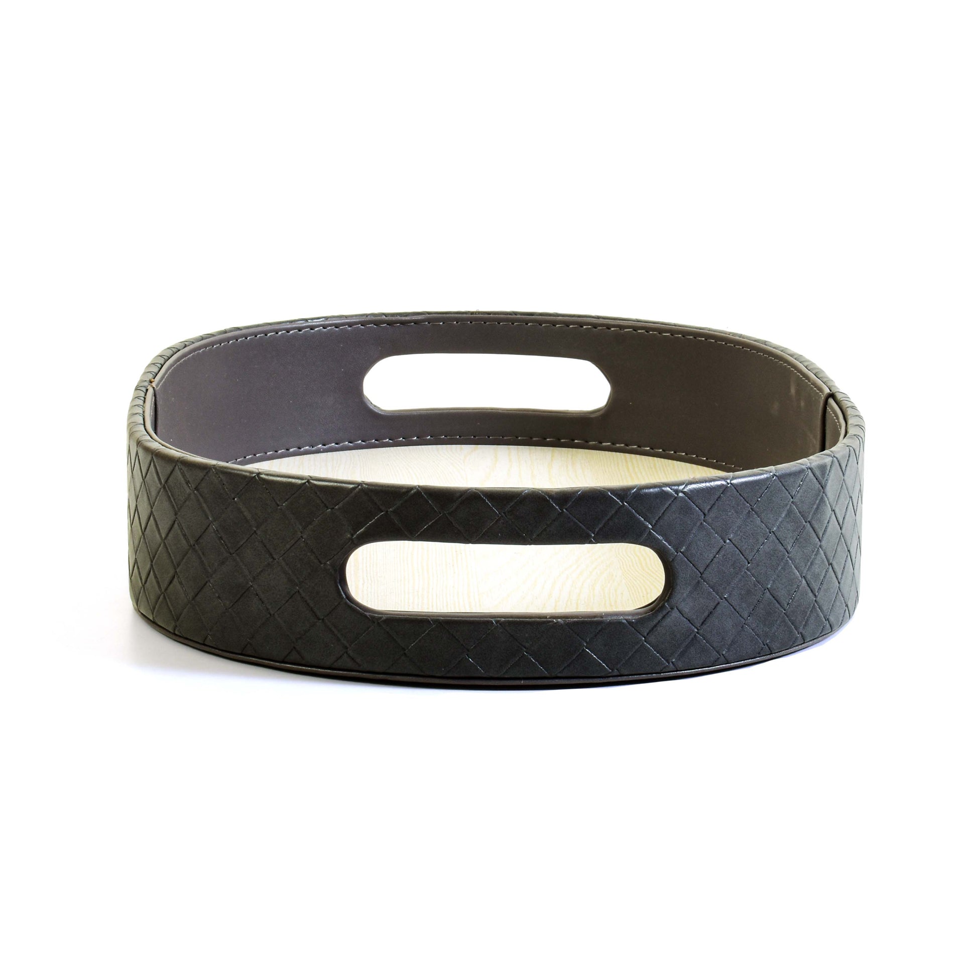 Leatherette Serving Tray Set of 2 | Grey | Capsule Ichkan