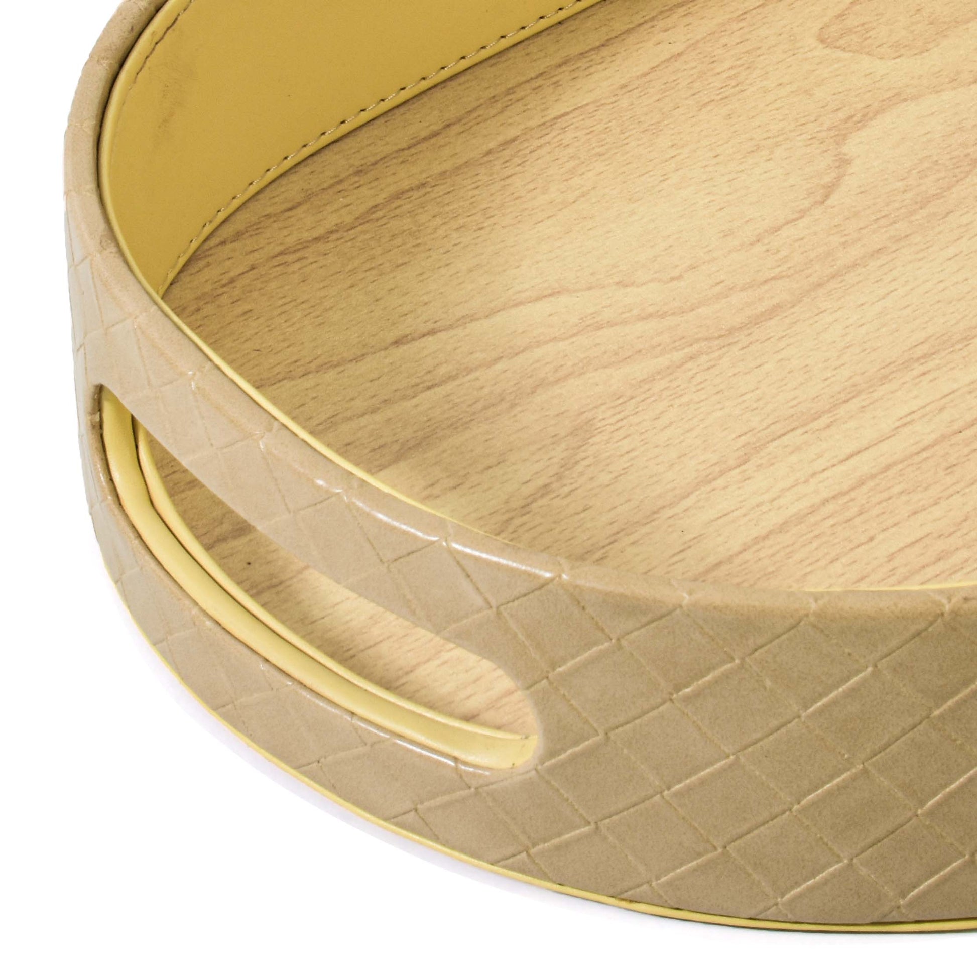 Leatherette Serving Tray Set of 2 | Ivory | Capsule Ichkan