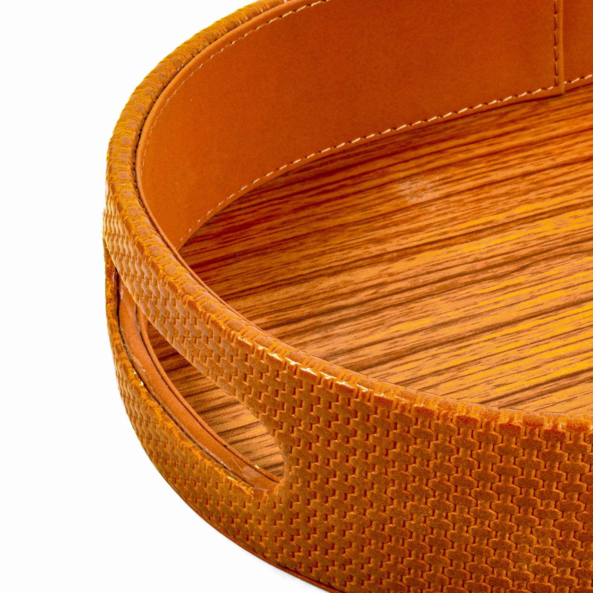 Leatherette Serving Tray Large | Tan | Capsule Ichkan