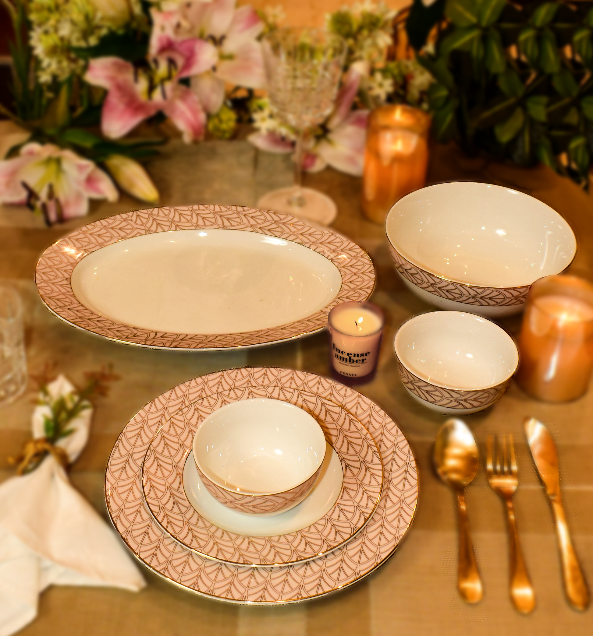 Golden Legacy Dinner Set | 33 Pieces Ichkan