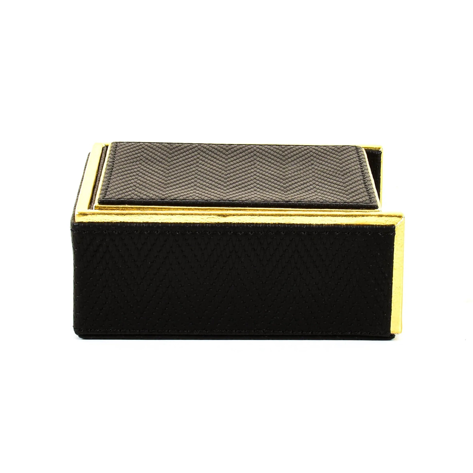 Leatherette Square Coasters Set of 6 | Black | Hamilton Ichkan