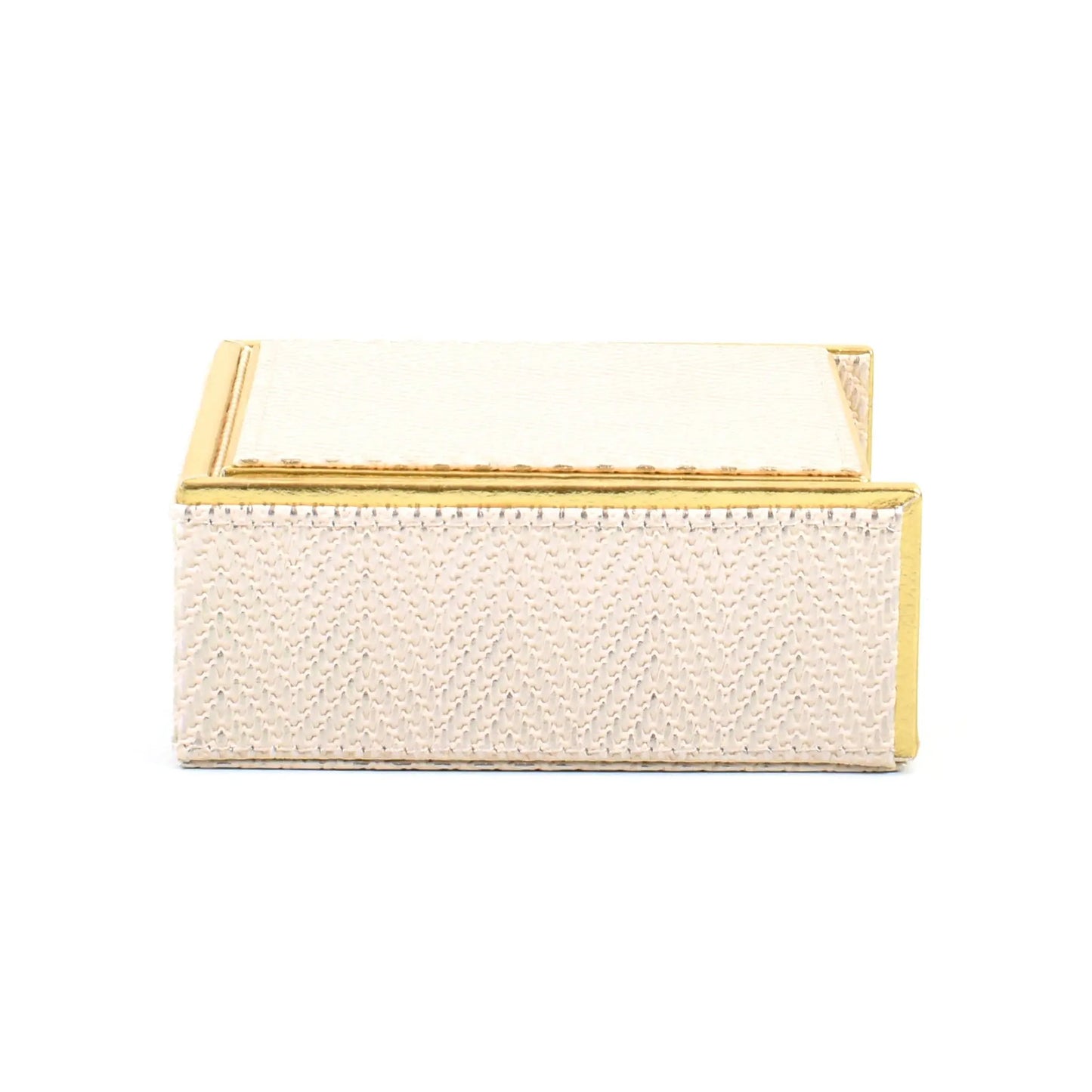 Leatherette Square Coasters Set of 6 | White Gold | Hamilton Ichkan