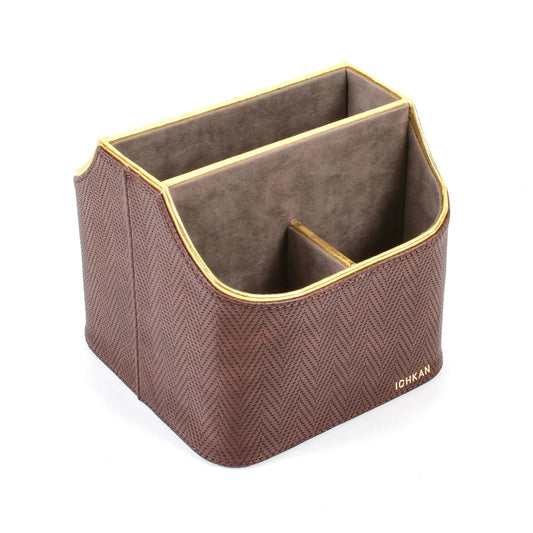 Leatherette Multi-Utility Rotating Holder Organiser | Brown | Hamilton Ichkan