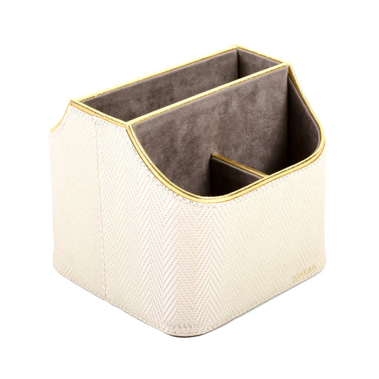 Leatherette Multi-Utility Rotating Holder Organiser | White Gold | Hamilton Ichkan
