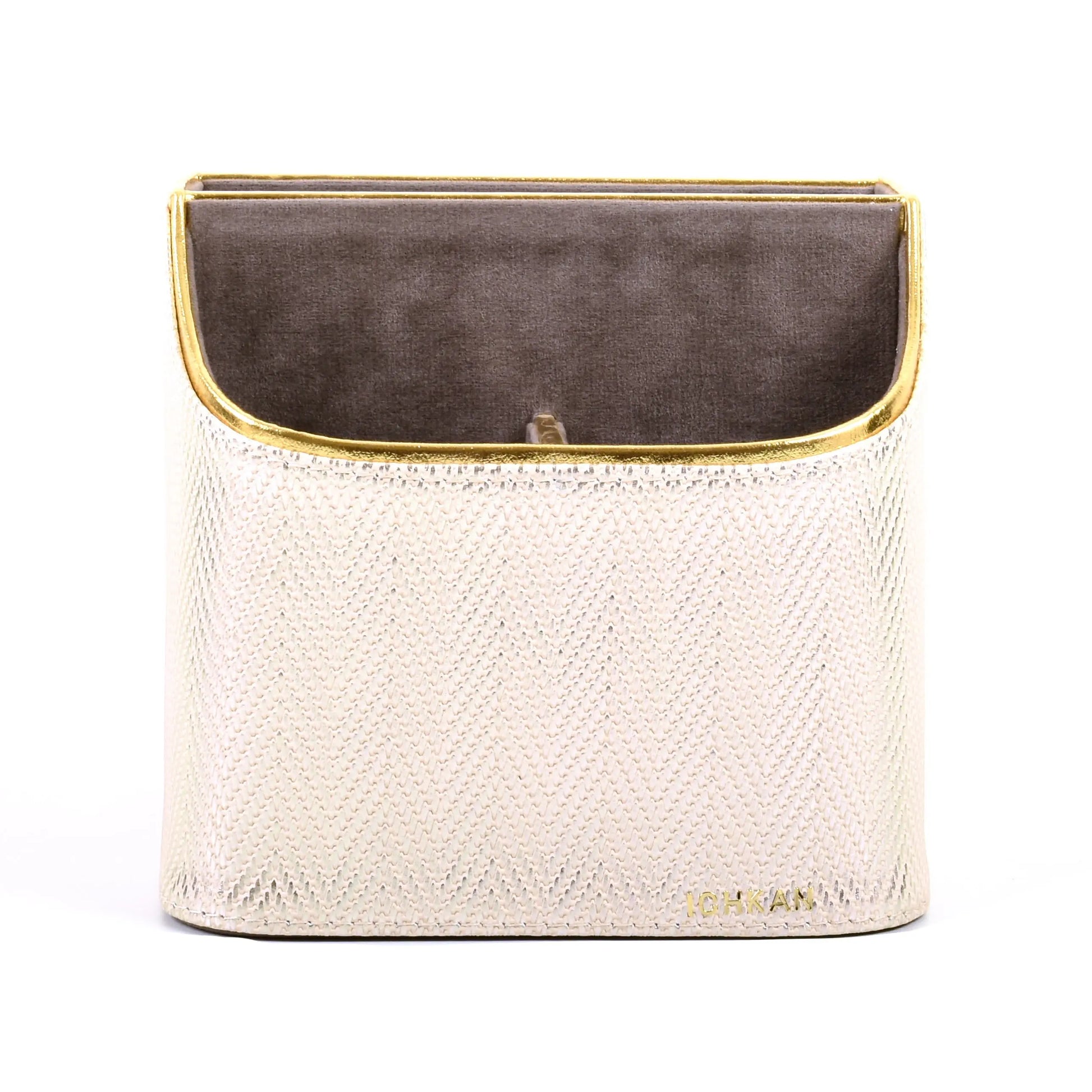 Leatherette Multi-Utility Rotating Holder Organiser | White Gold | Hamilton Ichkan