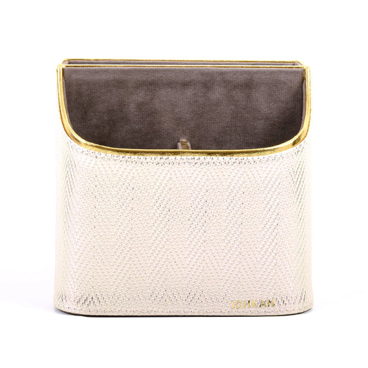 Leatherette Multi-Utility Rotating Holder Organiser | White Gold | Hamilton Ichkan