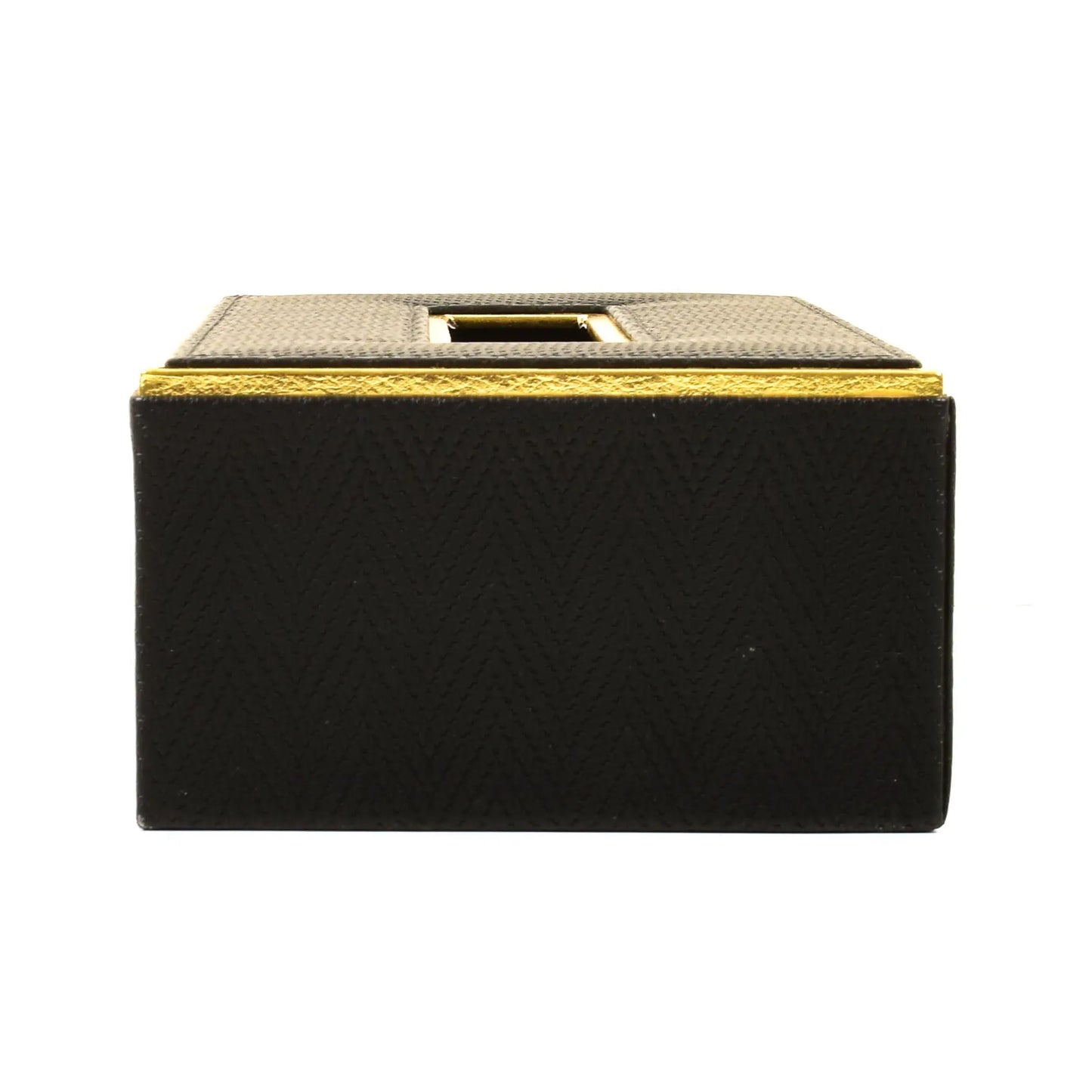 Leatherette Rectangle Tissue Box Holder | Black | Hamilton Ichkan