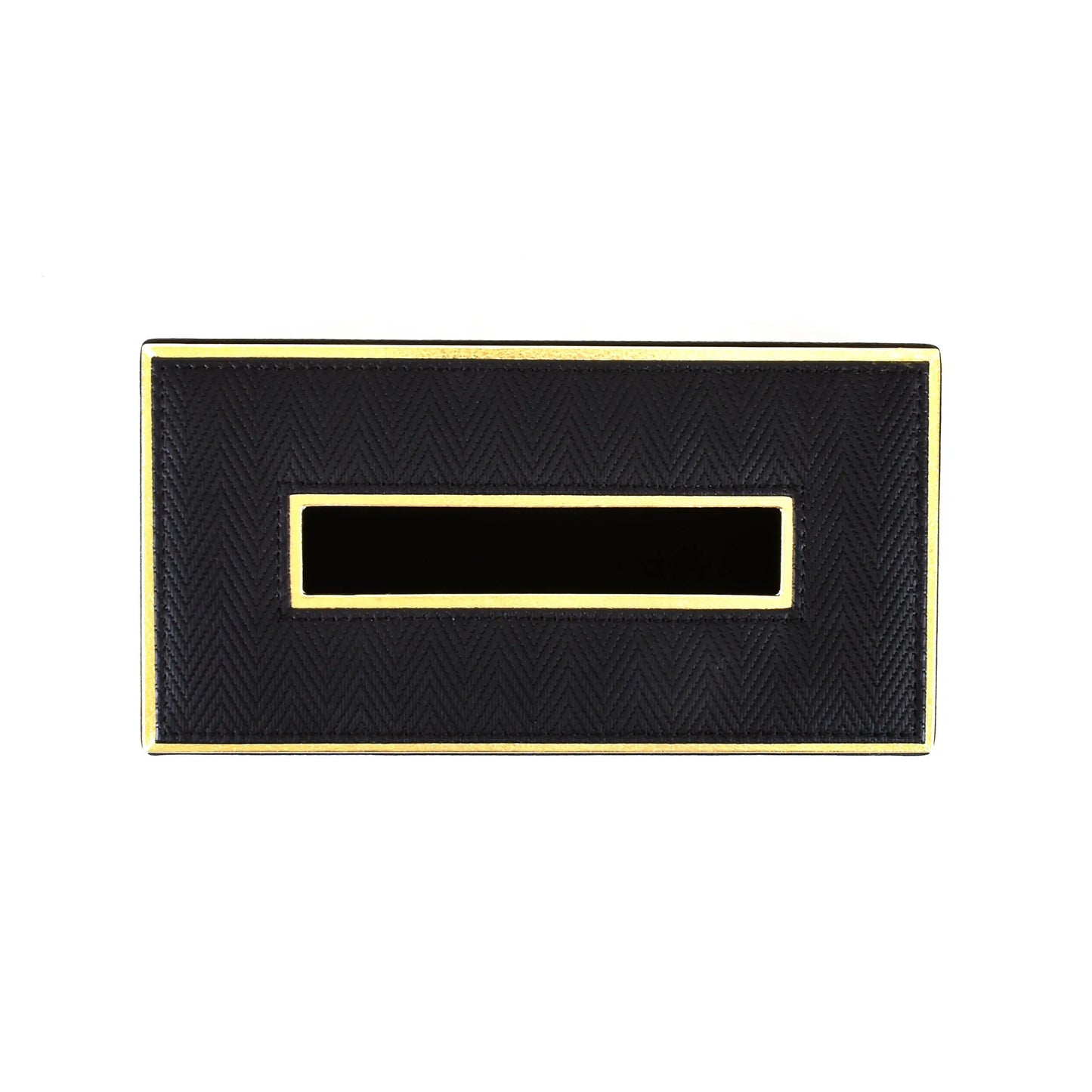 Leatherette Rectangle Tissue Box Holder | Black | Hamilton Ichkan