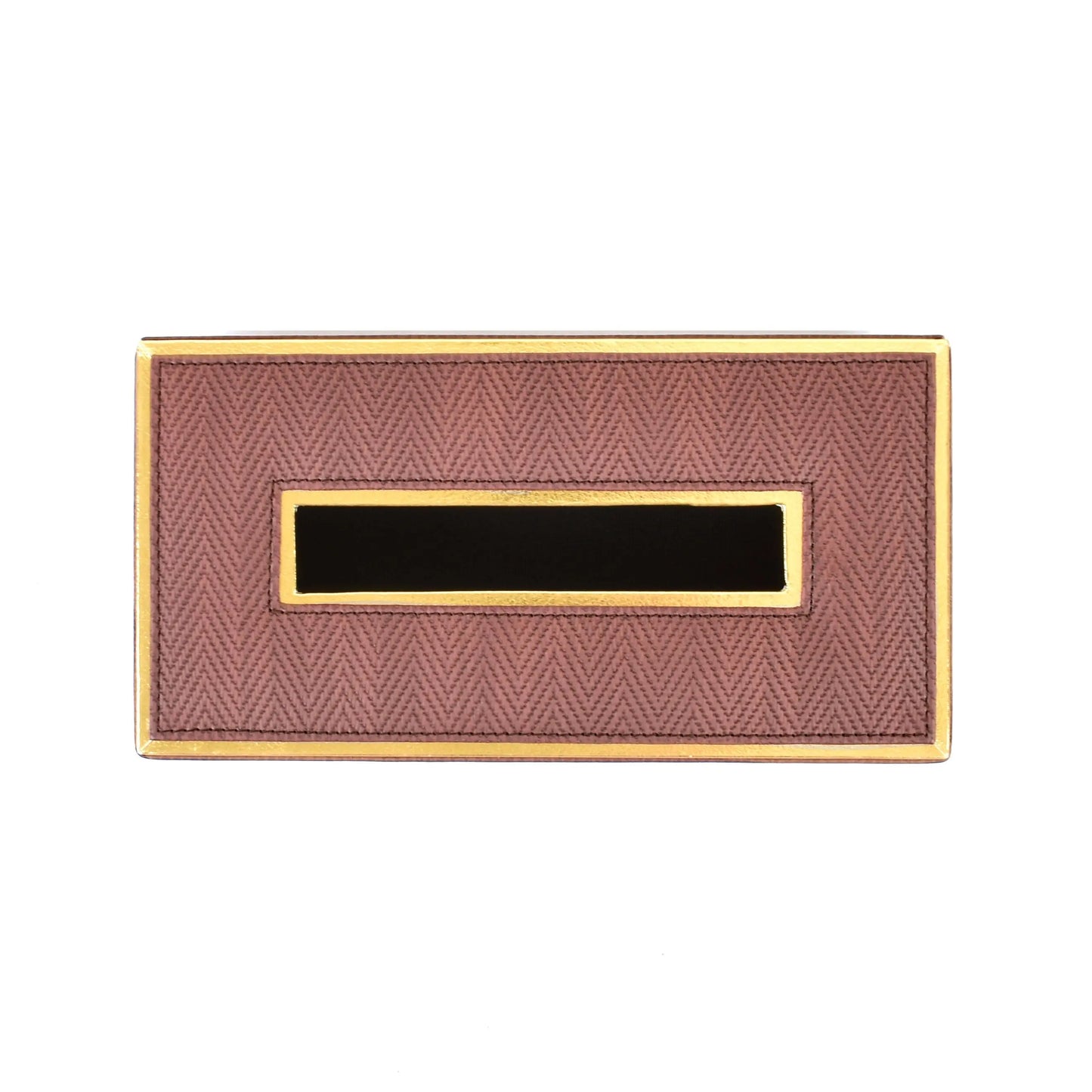 Leatherette Rectangle Tissue Box Holder | Brown | Hamilton Ichkan