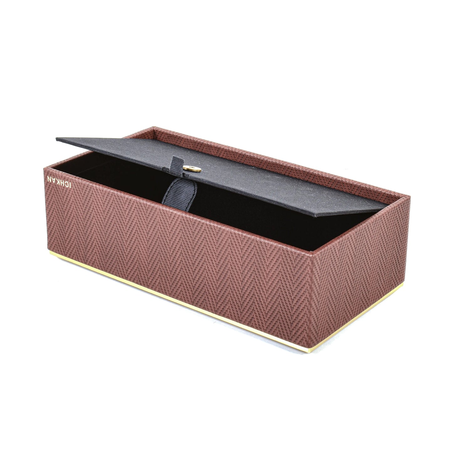 Leatherette Rectangle Tissue Box Holder | Brown | Hamilton Ichkan