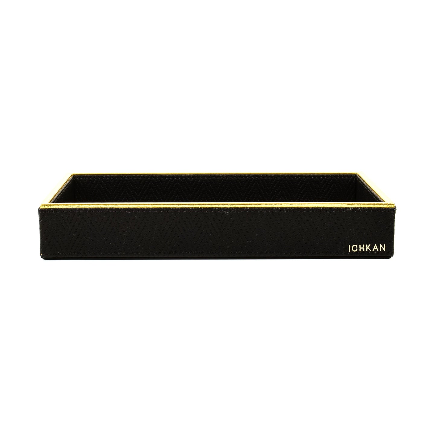 Leatherette Towel/Vanity Tray | Black | Hamilton Ichkan