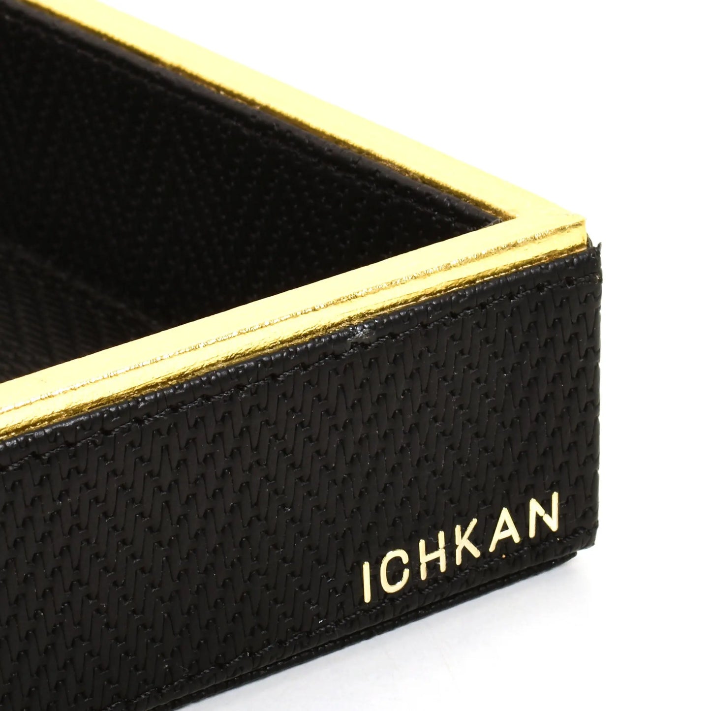 Leatherette Towel/Vanity Tray | Black | Hamilton Ichkan