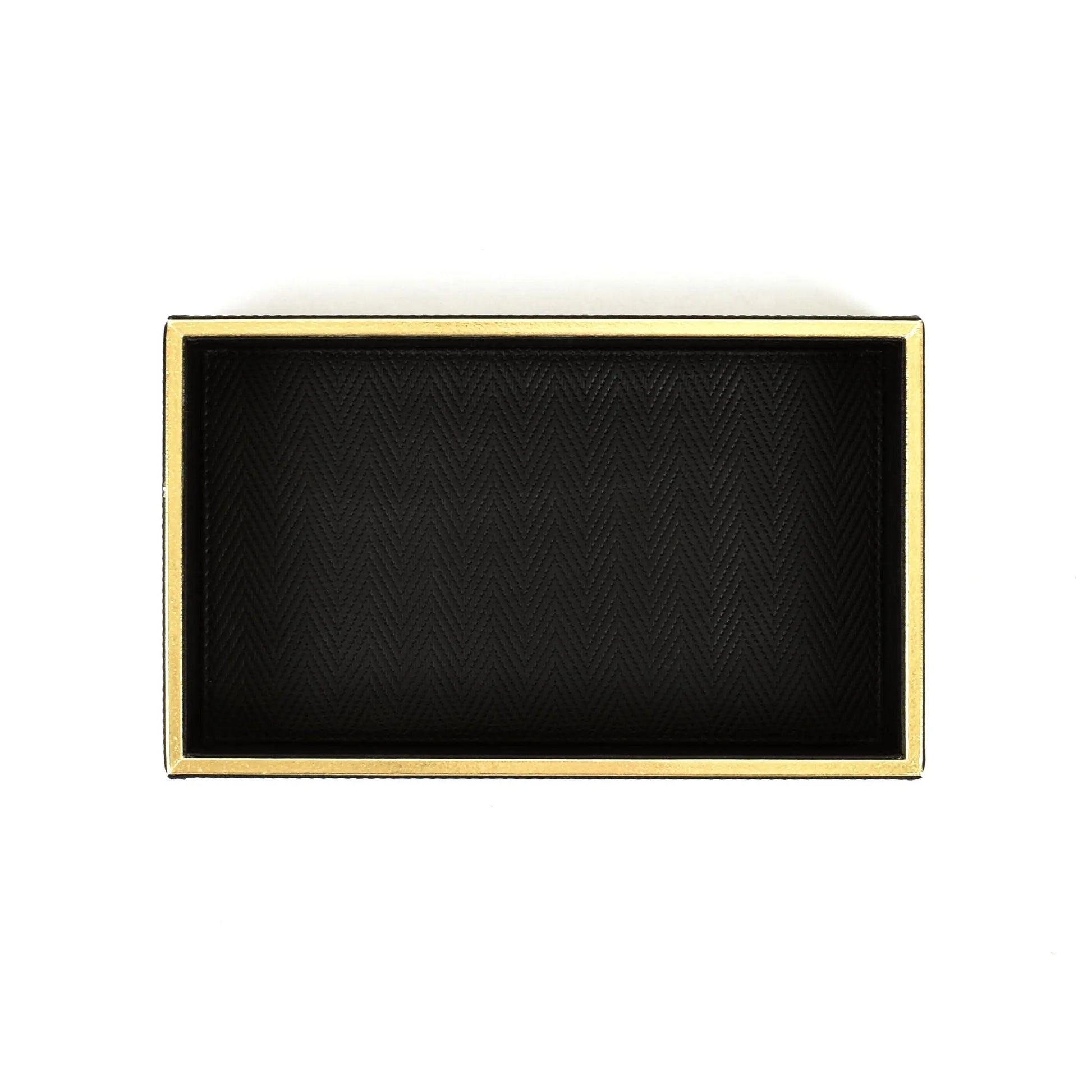 Leatherette Towel/Vanity Tray | Black | Hamilton Ichkan