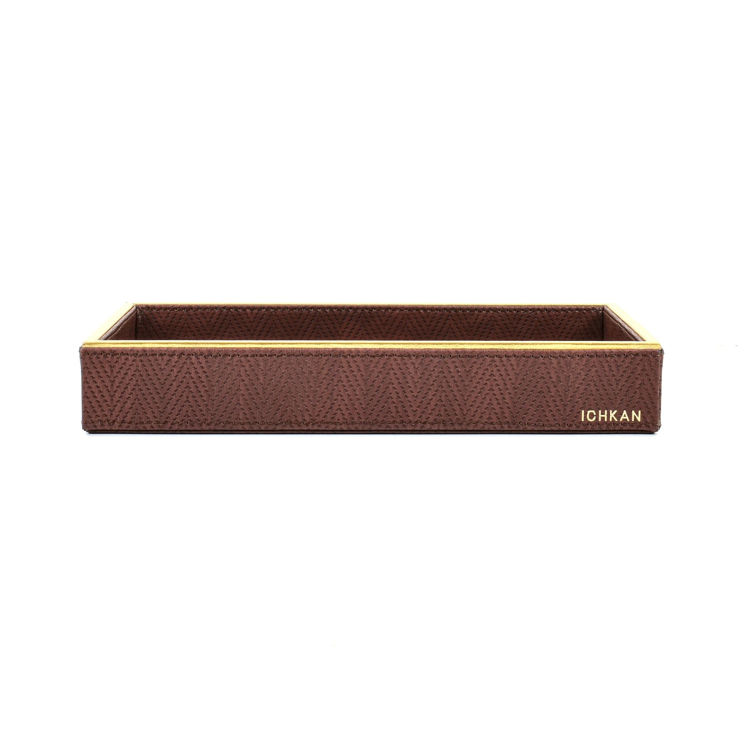 Leatherette Towel/Vanity Tray | Brown | Hamilton Ichkan