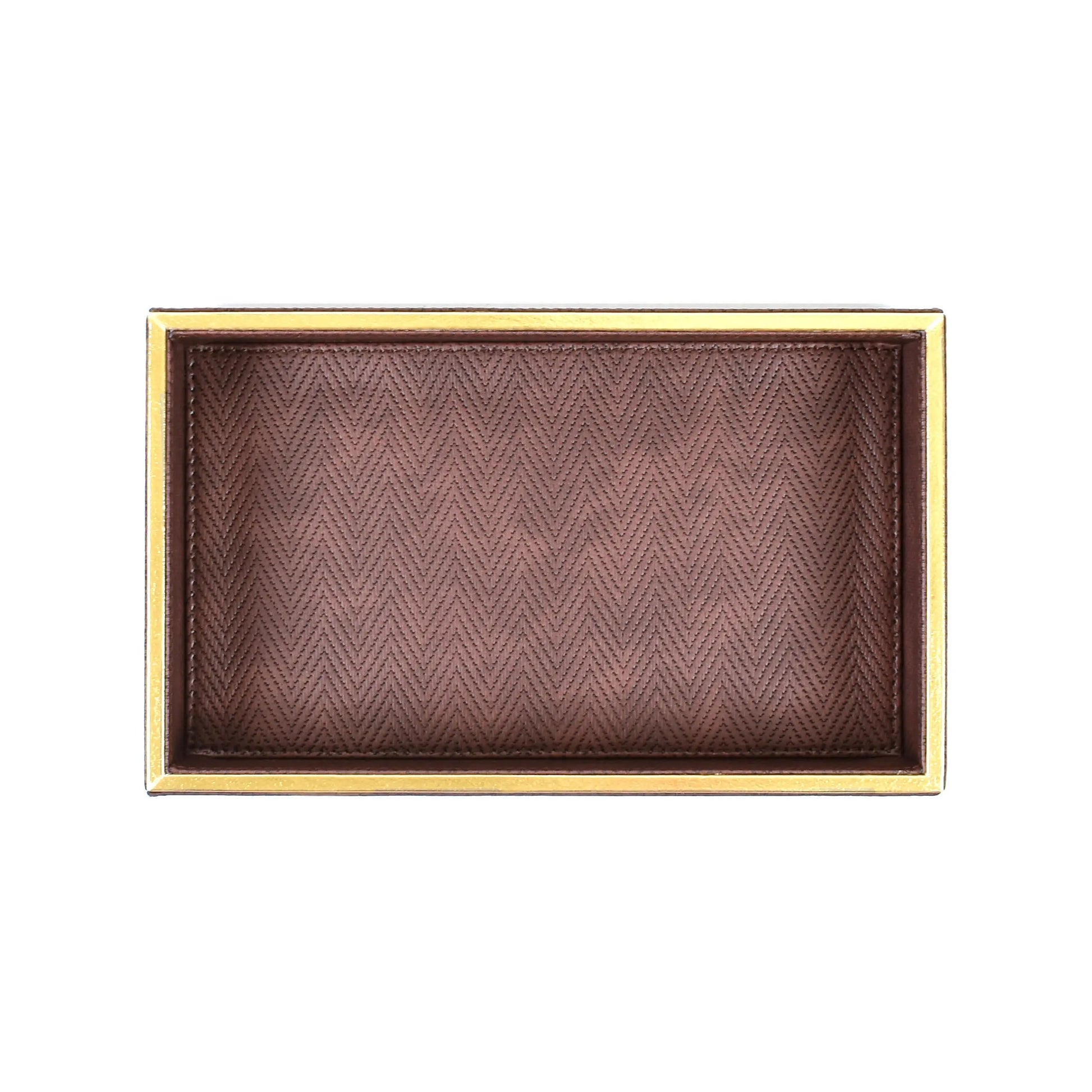 Leatherette Towel/Vanity Tray | Brown | Hamilton Ichkan