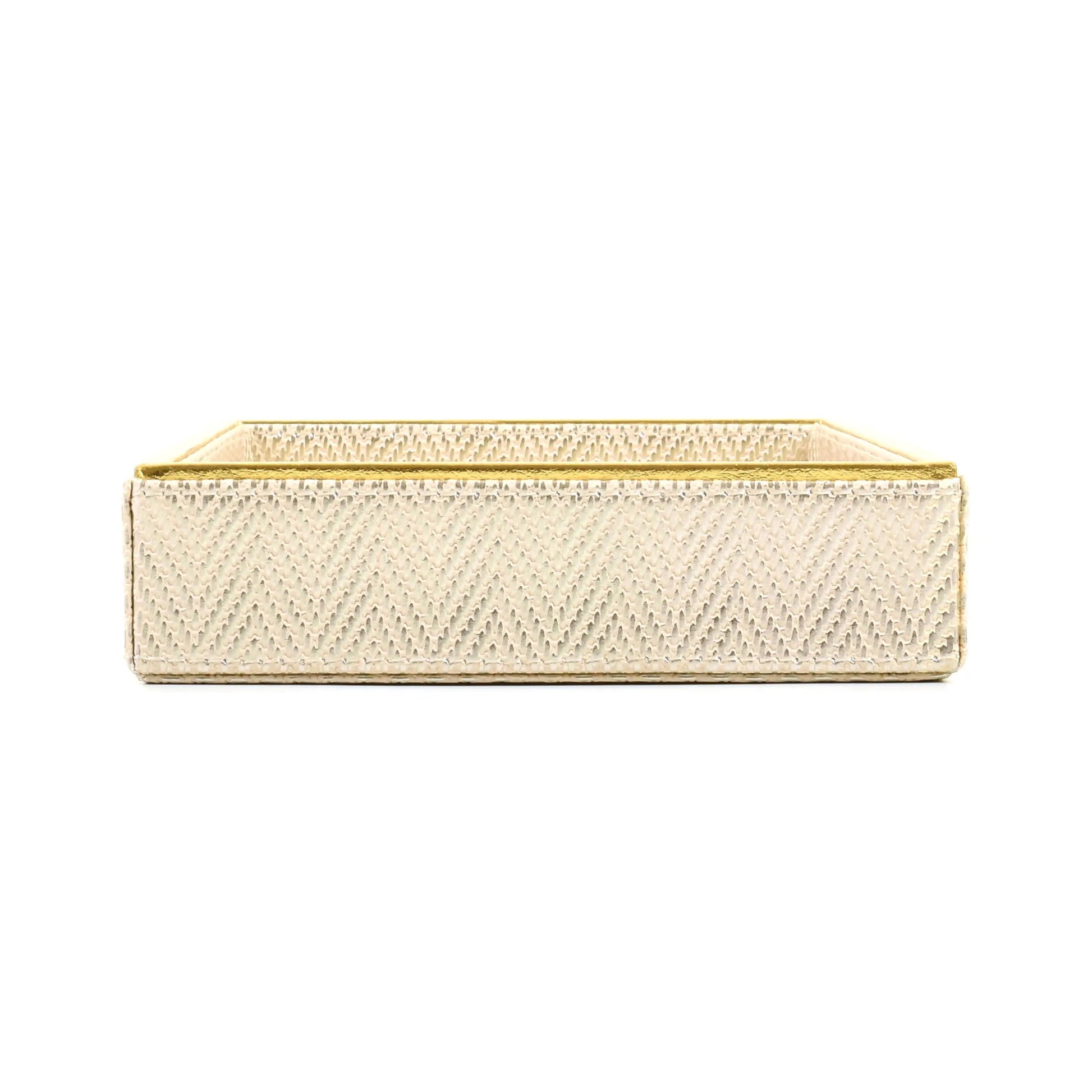 Leatherette Towel/Vanity Tray | White Gold | Hamilton Ichkan