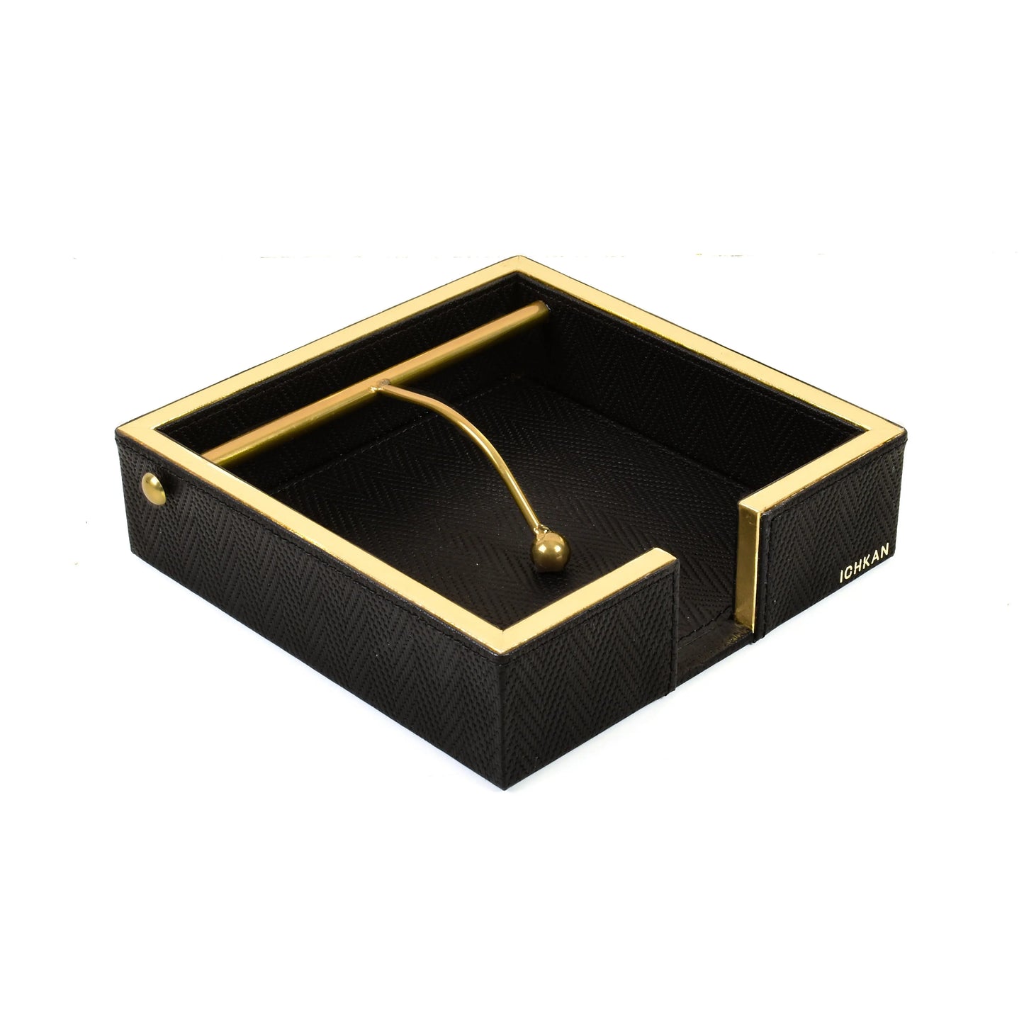 Leatherette Weight Tissue Holder | Black | Hamilton Ichkan