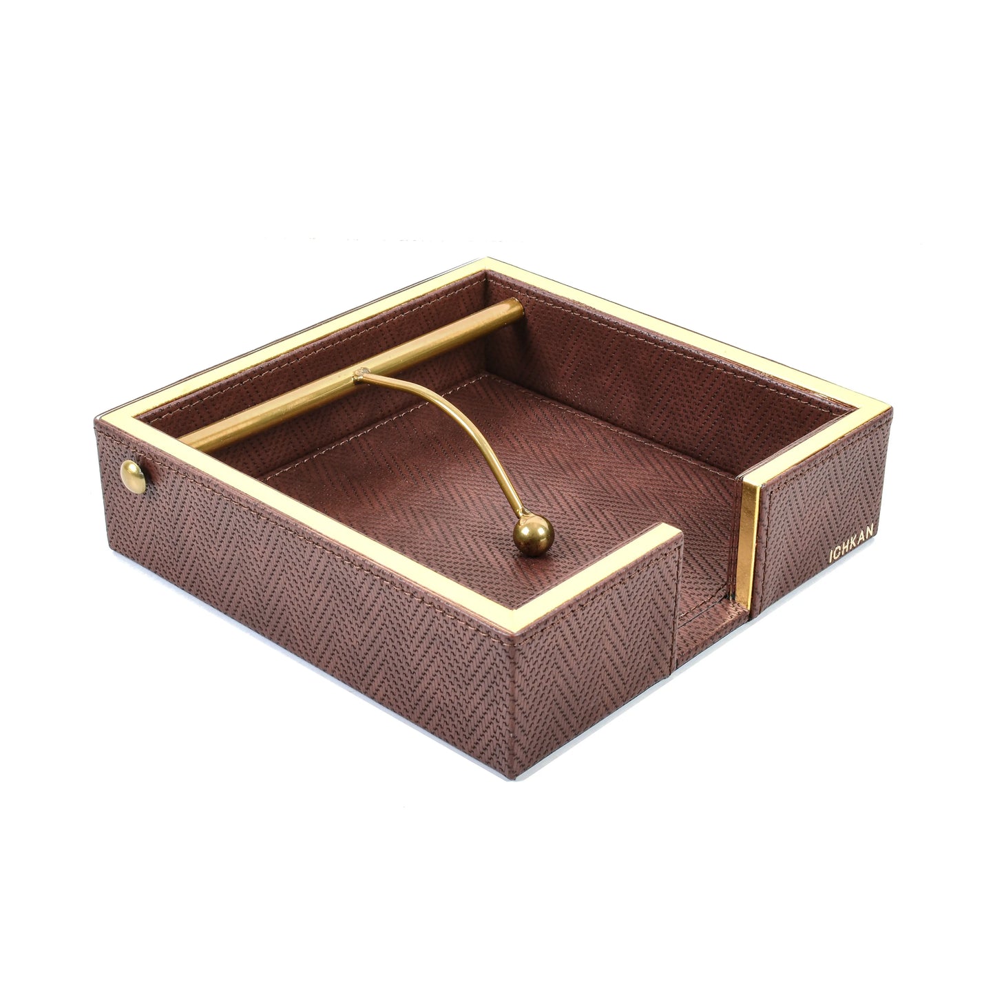Leatherette Weight Tissue Holder | Brown | Hamilton Ichkan