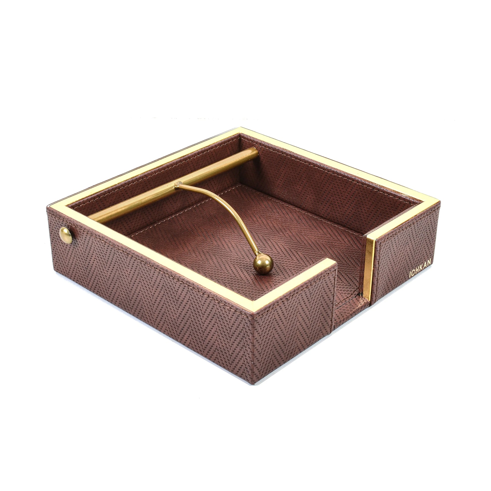 Leatherette Weight Tissue Holder | Brown | Hamilton Ichkan