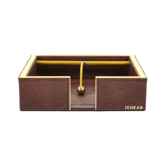 Leatherette Weight Tissue Holder | Brown | Hamilton Ichkan