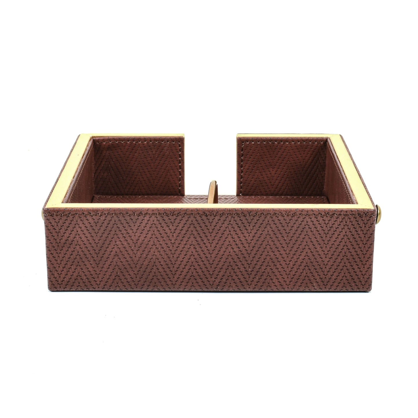 Leatherette Weight Tissue Holder | Brown | Hamilton Ichkan
