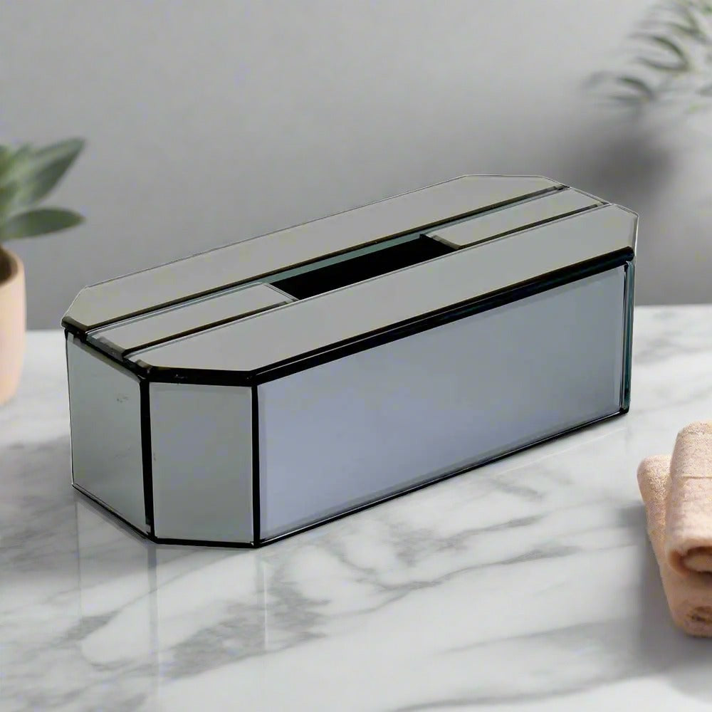 Mirror Tissue Box Holder | Smokey Black | O'gon ICHKAN