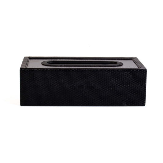 Leatherette Rectangle Tissue Box Holder | Black | Rubix Ichkan