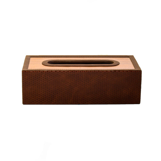 Leatherette Rectangle Tissue Box Holder | Brown | Rubix Ichkan