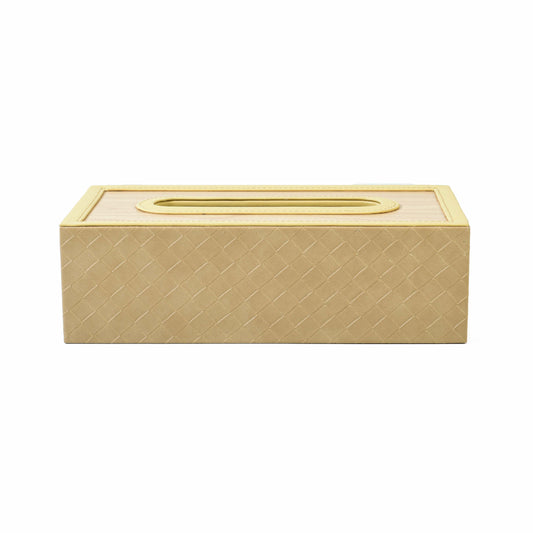 Leatherette Rectangle Tissue Box Holder | Ivory | Rubix Ichkan