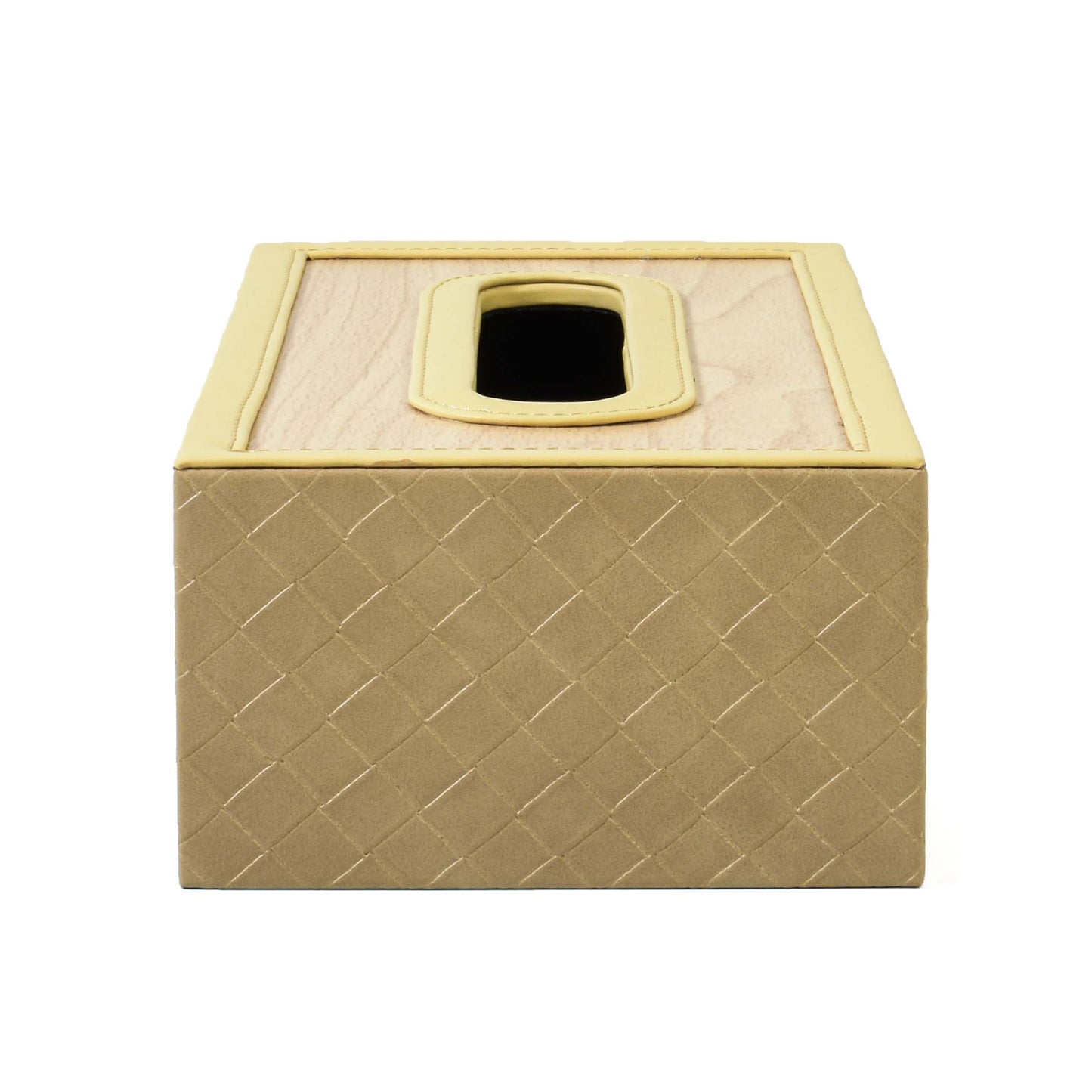 Leatherette Rectangle Tissue Box Holder | Ivory | Rubix Ichkan