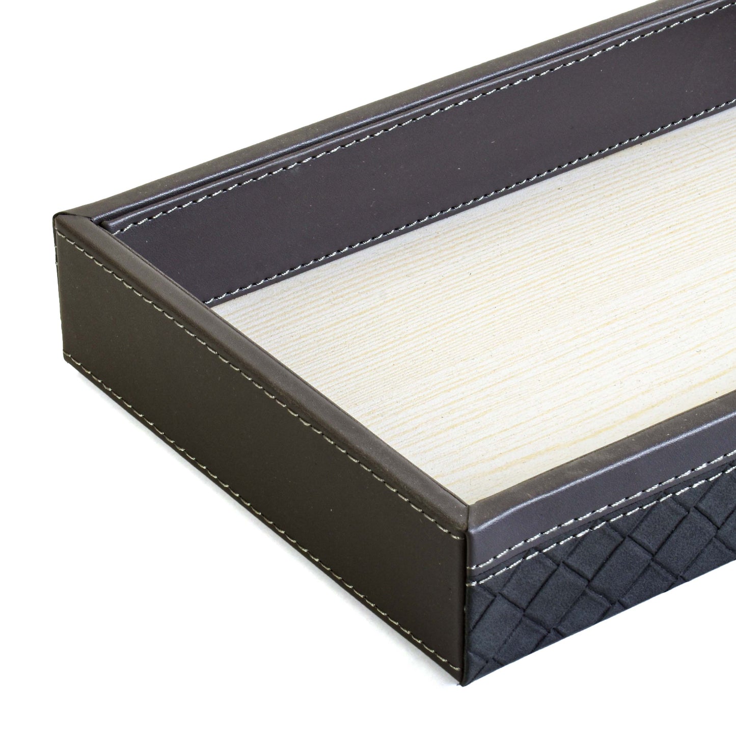 Leatherette Towel/Vanity Tray | Grey | Rubix Ichkan
