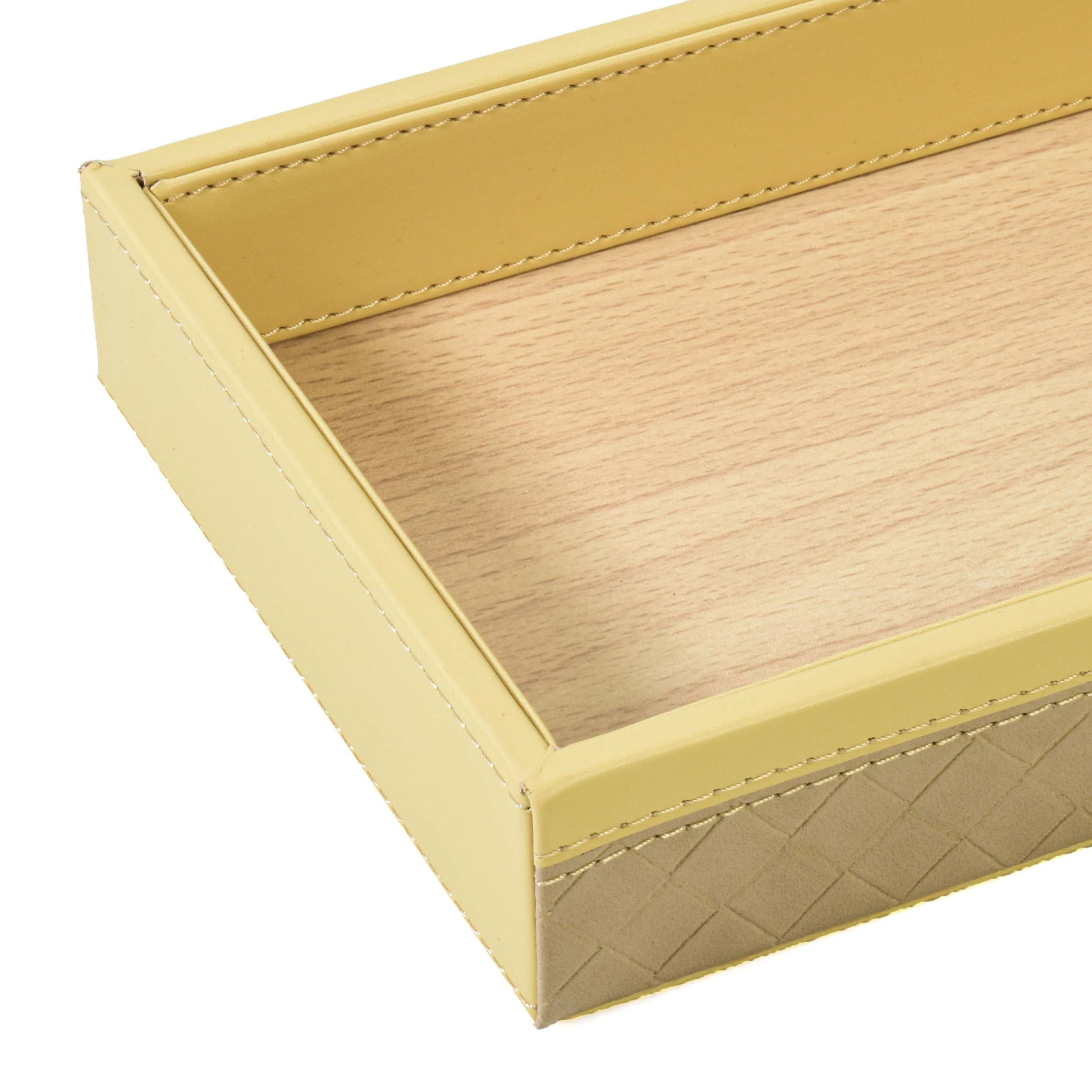 Leatherette Towel/Vanity Tray | Ivory | Rubix Ichkan