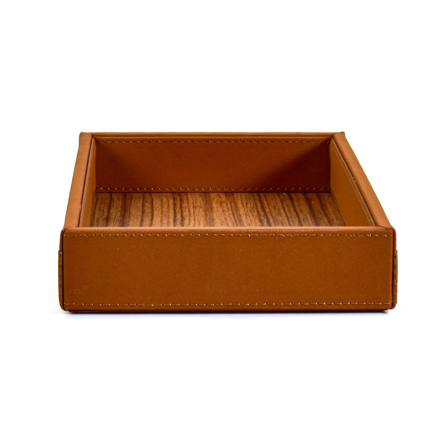 Leatherette Towel/Vanity Tray | Tan | Rubix Ichkan