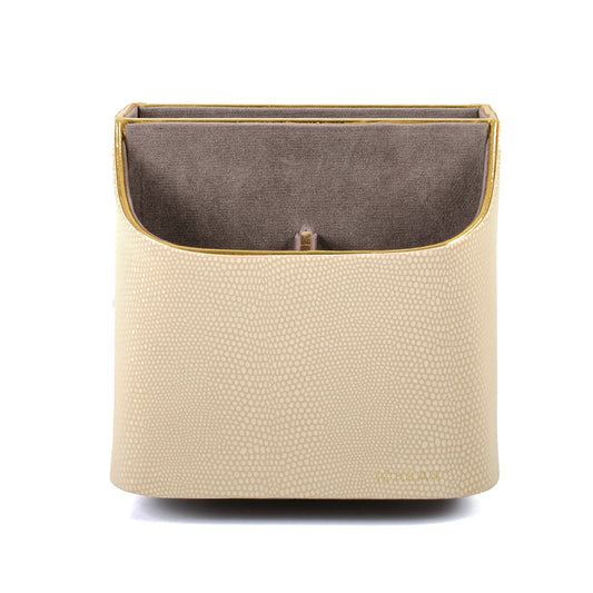 Leatherette Multi-Utility Rotating Holder Organiser | Ivory | Serpentine Ichkan