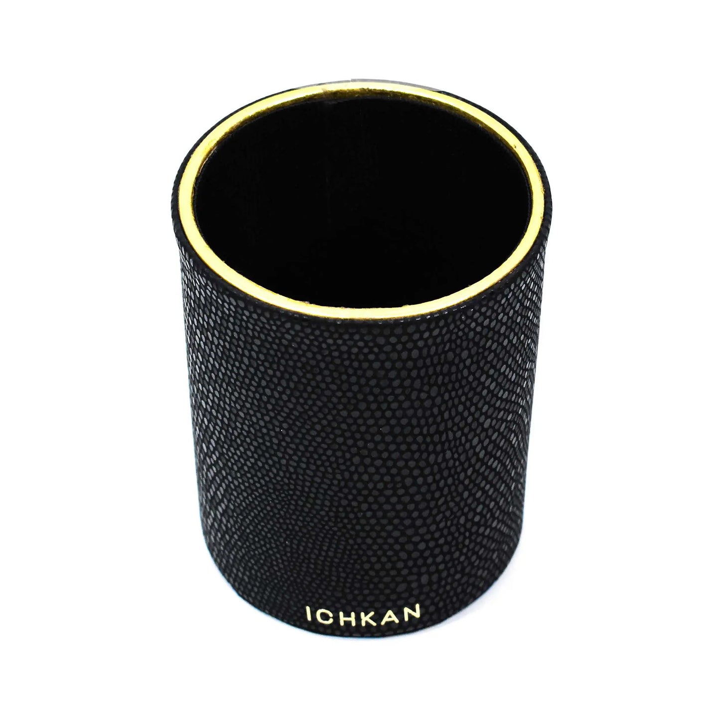 Leatherette Circular Pen/Brush Holder | Black | Serpentine Ichkan