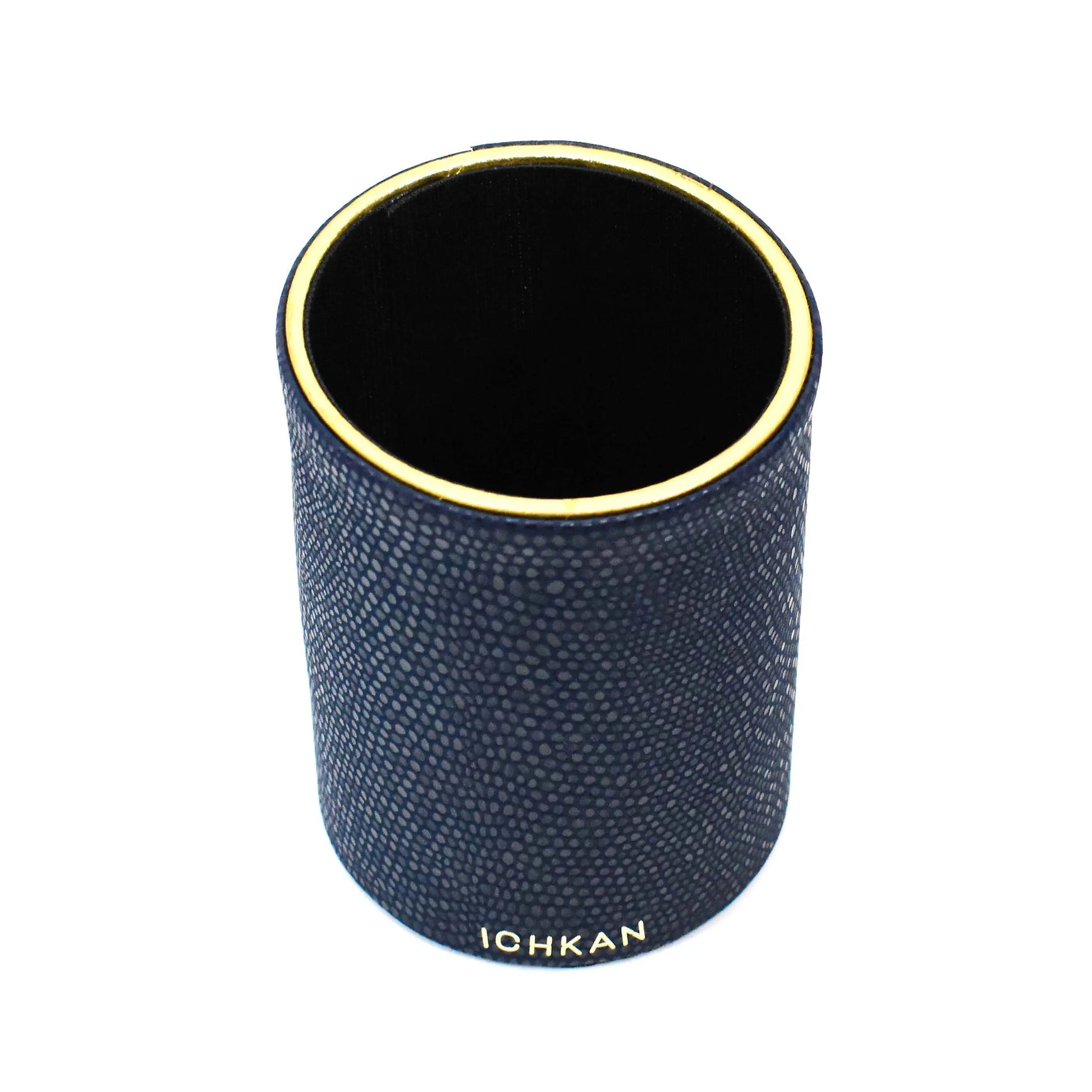 Leatherette Circular Pen/Brush Holder | Blue | Serpentine Ichkan