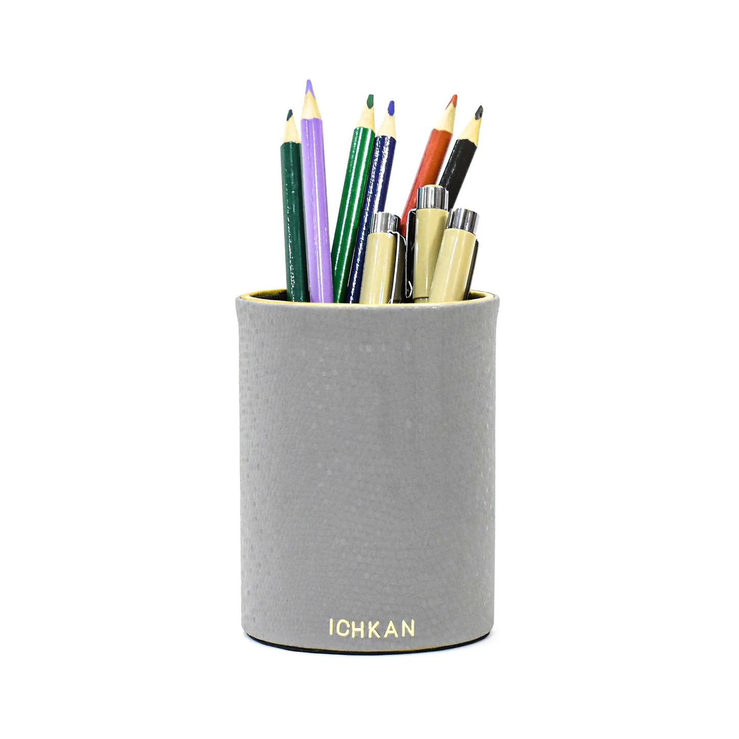 Leatherette Circular Pen/Brush Holder | Grey | Serpentine Ichkan